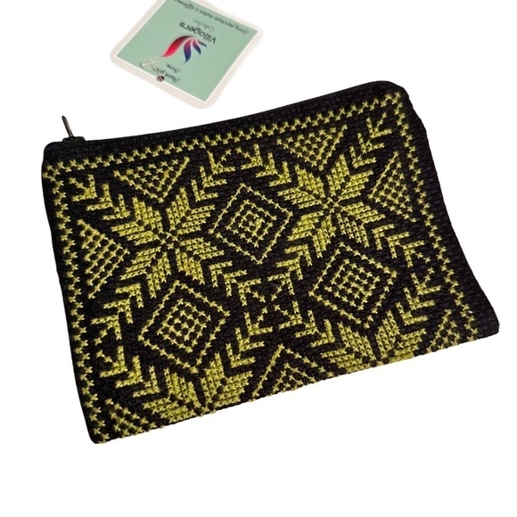 Tatreez Handmade Crossbody & Wallet Pouch Embroidered Cross Stitched Palestinian - Picture 5 of 16